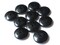15 18mm Jet Black Vintage Plastic Saucer Beads Loose Flat Disc Beads